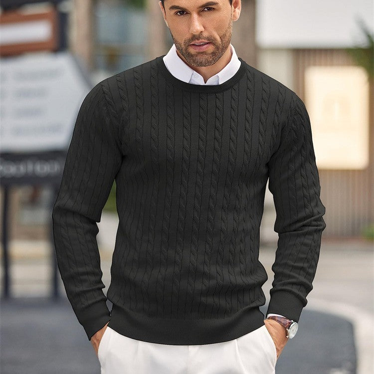 Lucind – Slim Fit Feinstrick-Pullover für Herren Schwarz
