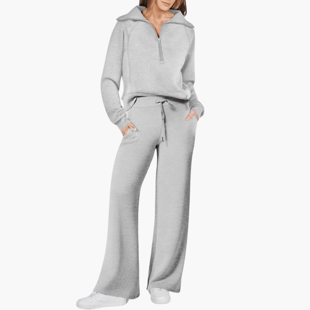 Maike - Bequemes Lounge-Set für Damen Atmungsaktives 2-teiliges Set Grau