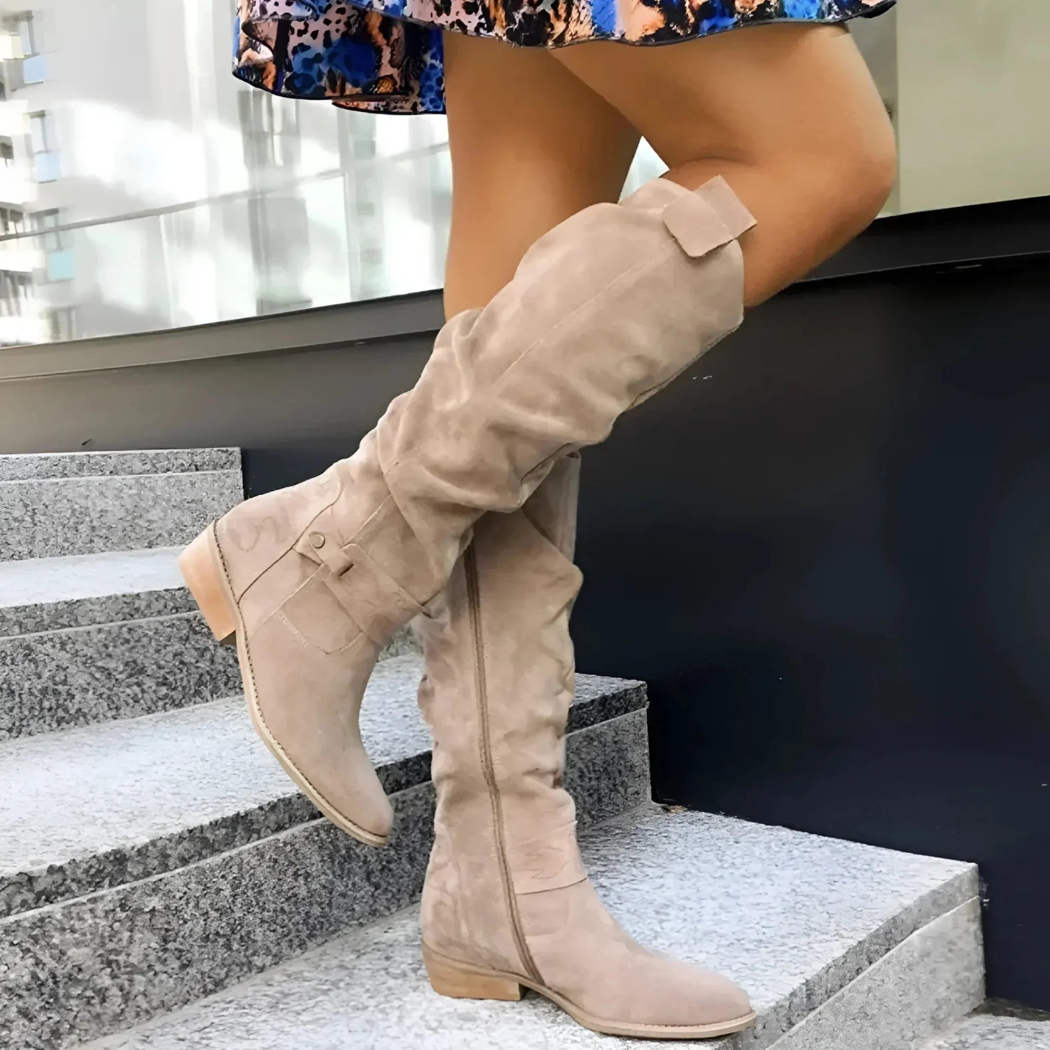 Maria - Hochwertige Lederstiefel Beige