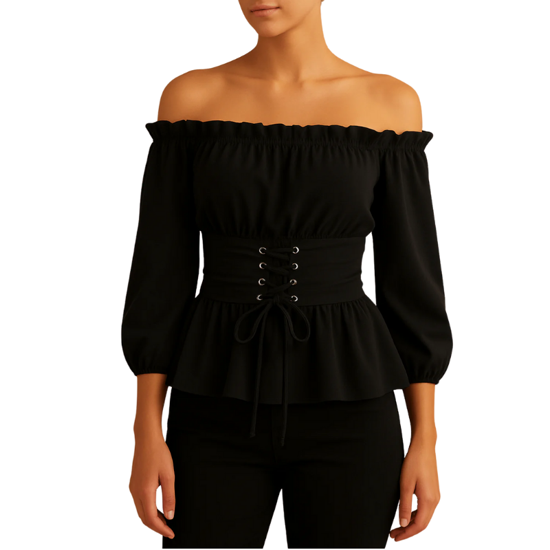 Marlene – Schulterfreie Bluse Damen Elegant Festlich Polyester 2