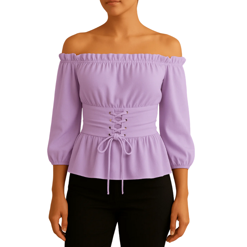 Marlene – Schulterfreie Bluse Damen Elegant Festlich Polyester 5