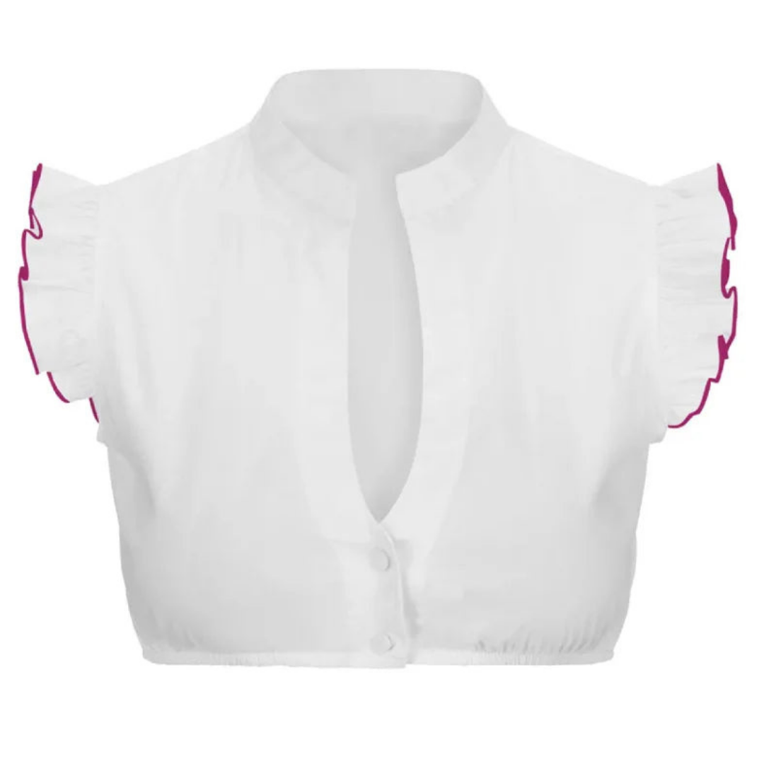 Melanie - Damen Kurzarm Oktoberfest Dirndl Bluse Lila