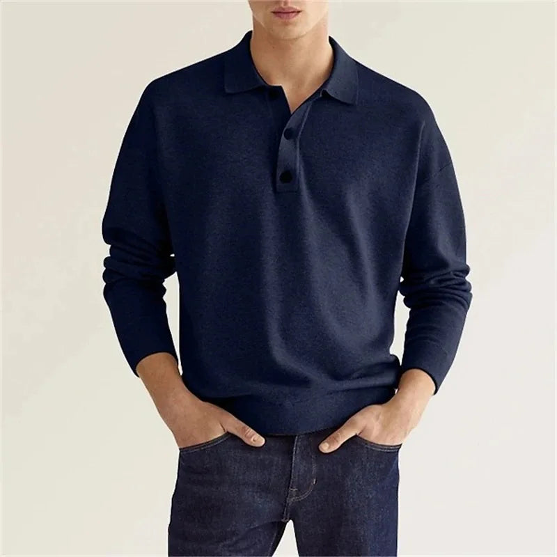 Minos – Baumwoll-Poloshirt für Herren Marineblau