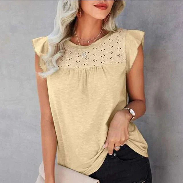 Mira – Ärmellose Spitzenbluse Damen Leicht Sommerlich Chic 3