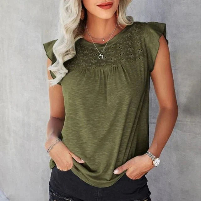 Mira – Ärmellose Spitzenbluse Damen Leicht Sommerlich Chic 4