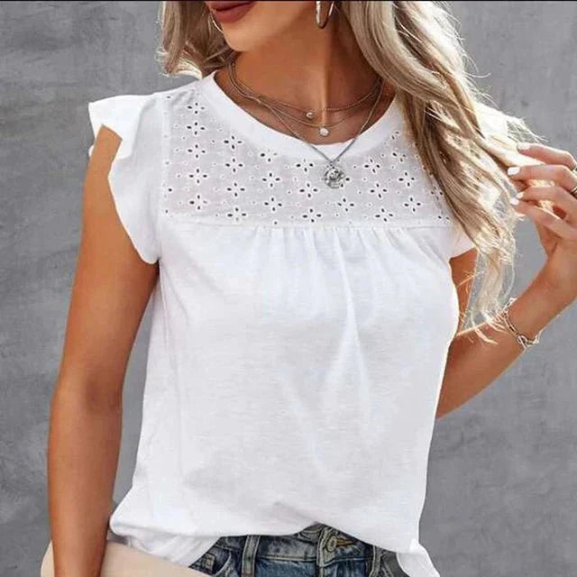 Mira – Ärmellose Spitzenbluse Damen Leicht Sommerlich Chic 5