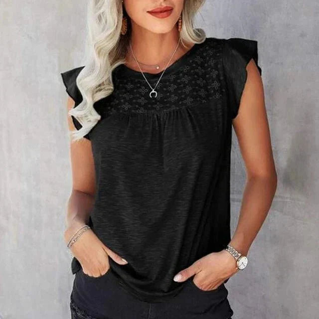 Mira – Ärmellose Spitzenbluse Damen Leicht Sommerlich Chic 6