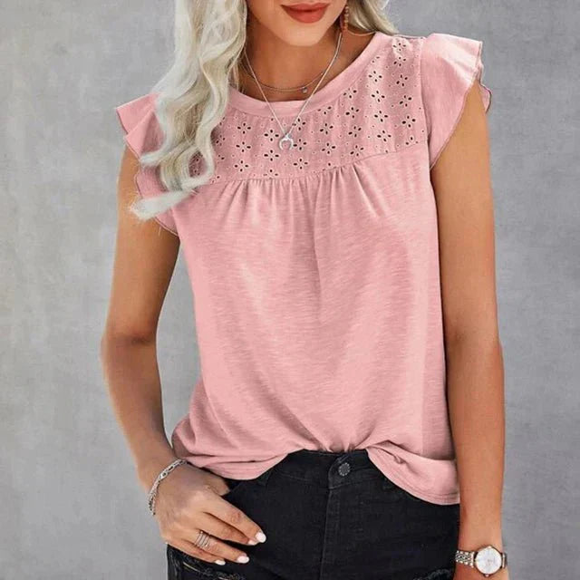 Mira – Ärmellose Spitzenbluse Damen Leicht Sommerlich Chic 7