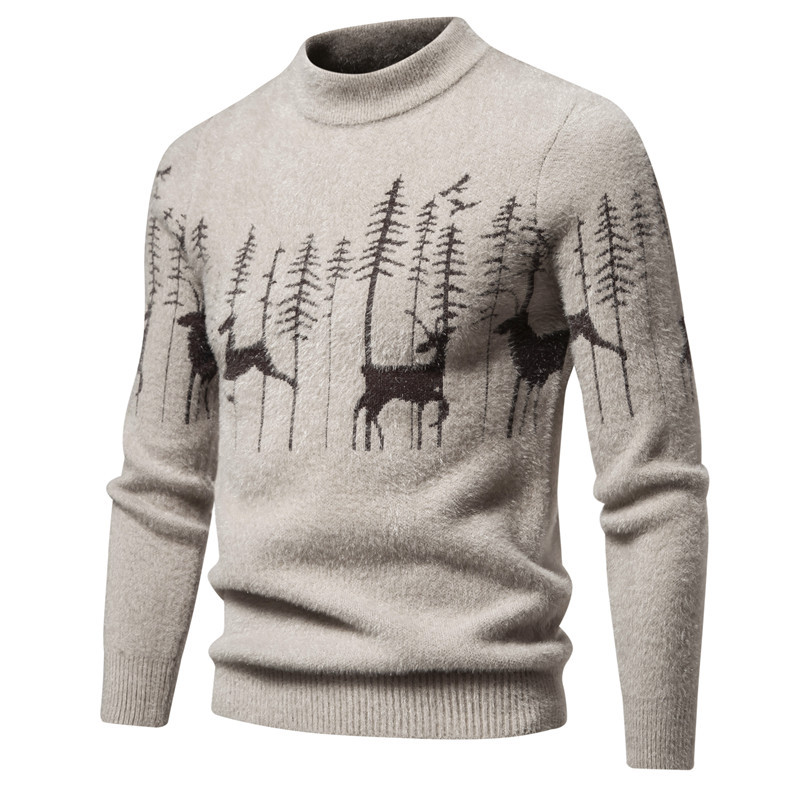 Miro – Premium Herrenpullover im Weihnachtslook Beige