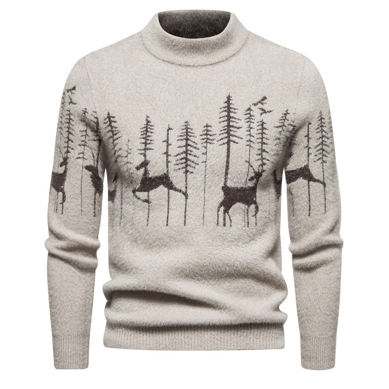 Miro – Premium Herrenpullover im Weihnachtslook Beige