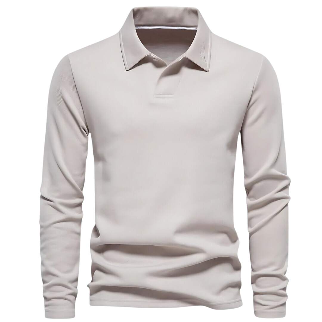 Mischa – Langes Herren-Poloshirt mit Stil Beige