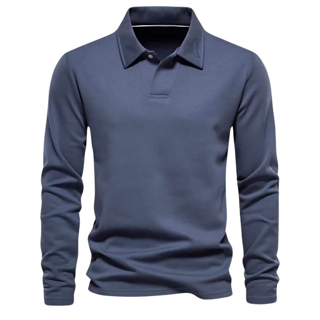 Mischa – Langes Herren-Poloshirt mit Stil Blau