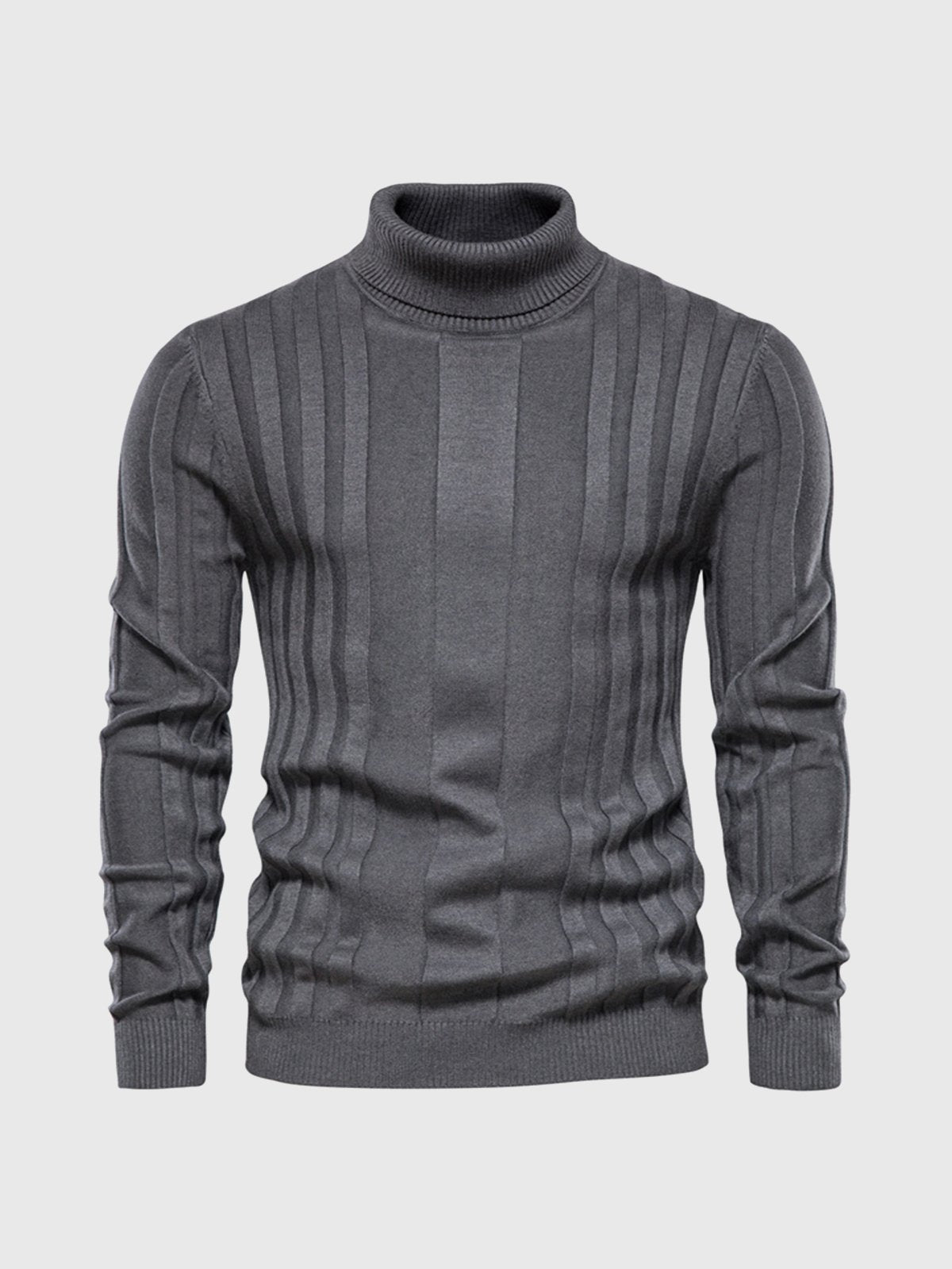 Mustafa – Gestreifter Rollkragenpullover für Herren Grau