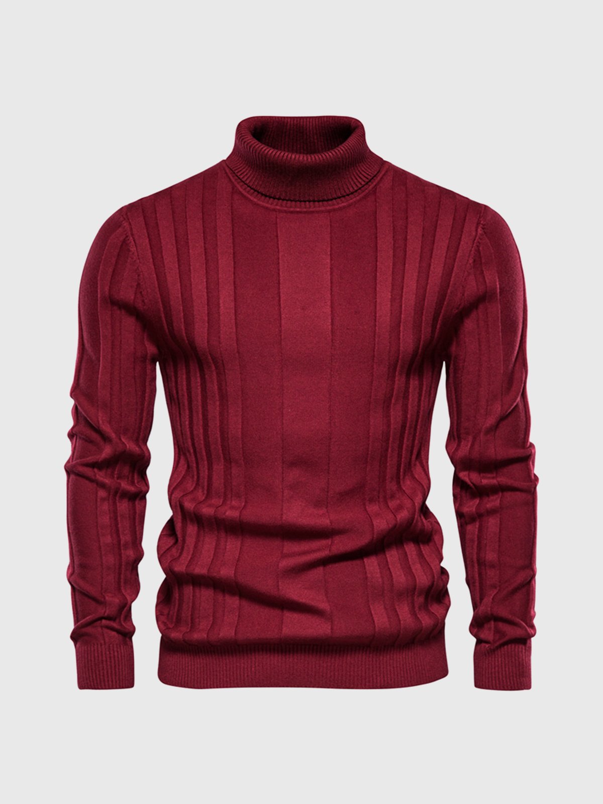 Mustafa – Gestreifter Rollkragenpullover für Herren Rot