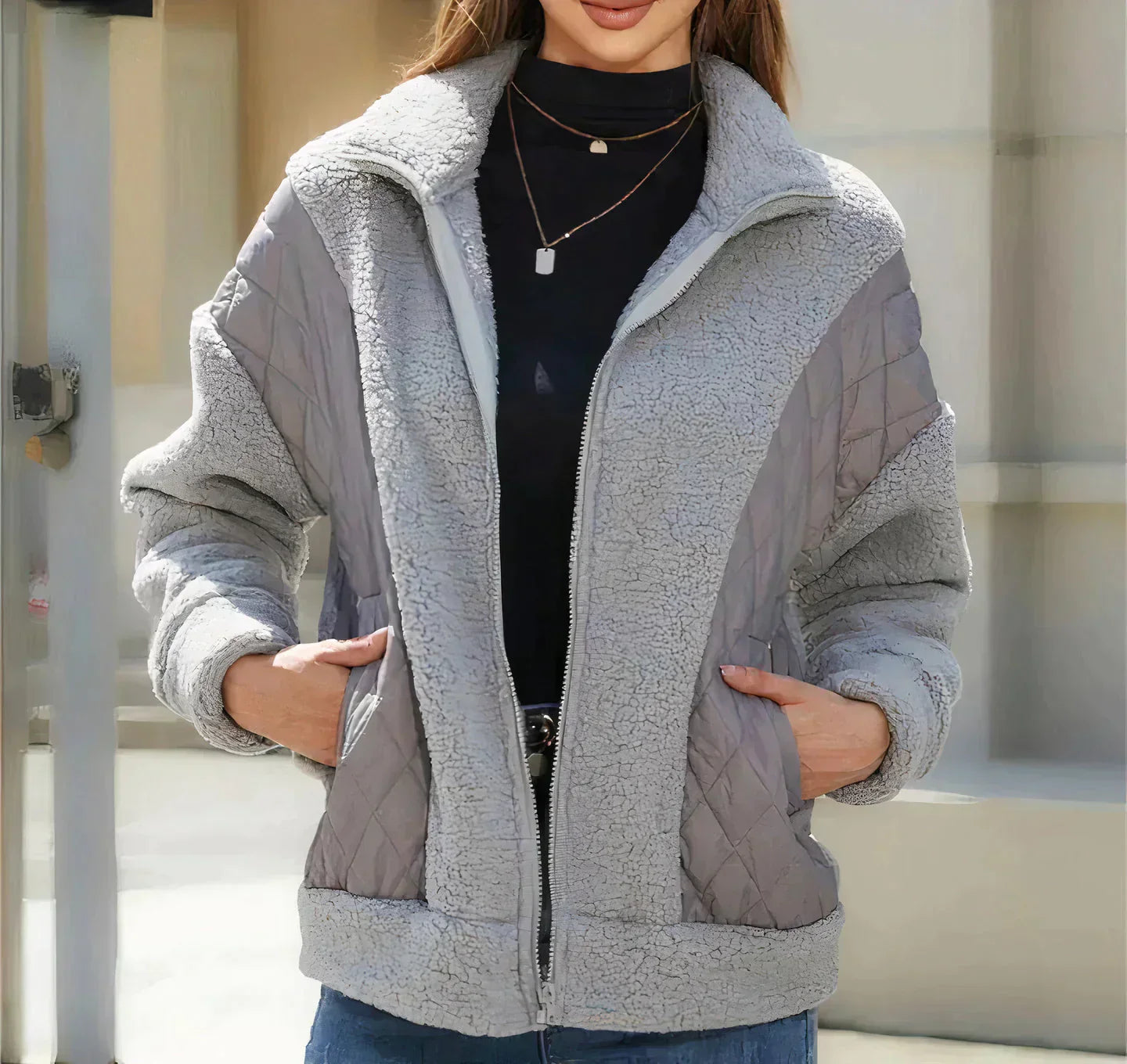 Gilda - Damen Jacke mit Reißverschluss & Gesteppten Details