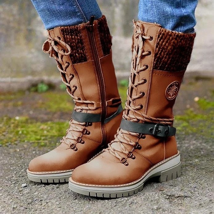 Nerea - Bequeme Damenstiefel mit rutschfester Sohle Braun