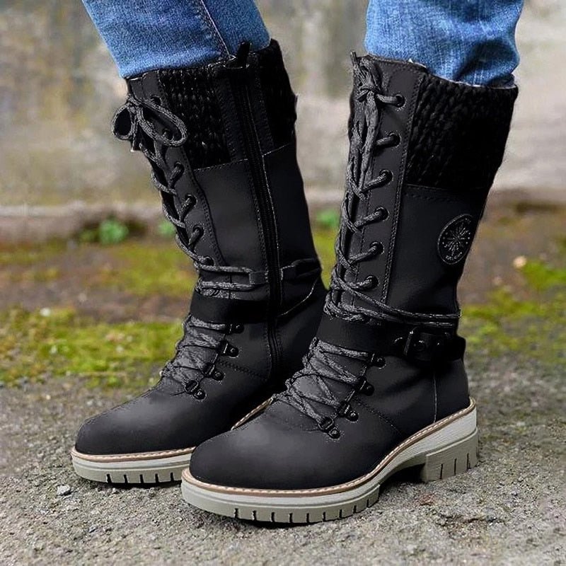 Nerea - Bequeme Damenstiefel mit rutschfester Sohle Schwarz