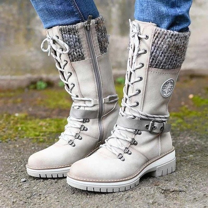 Nerea - Bequeme Damenstiefel mit rutschfester Sohle Weiß