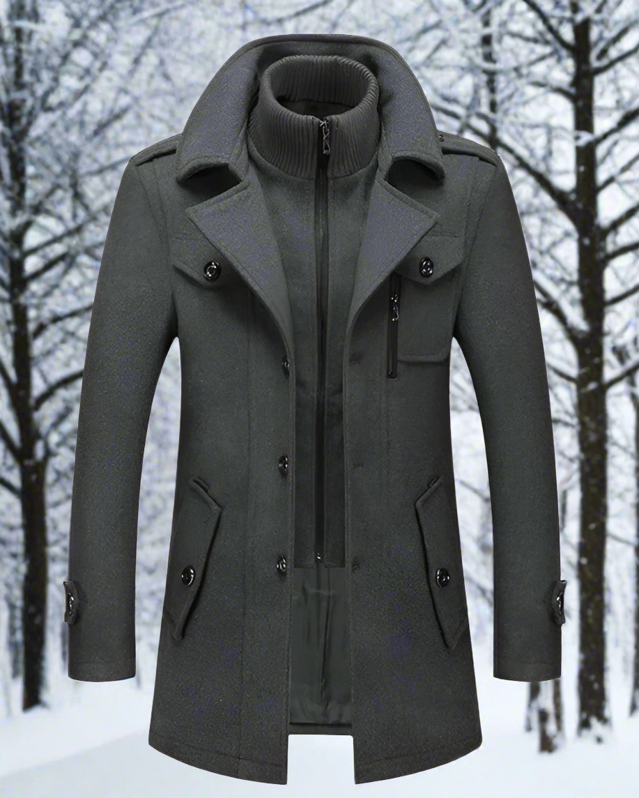 Nicoletta - Herren Sterling Trenchcoat Grau