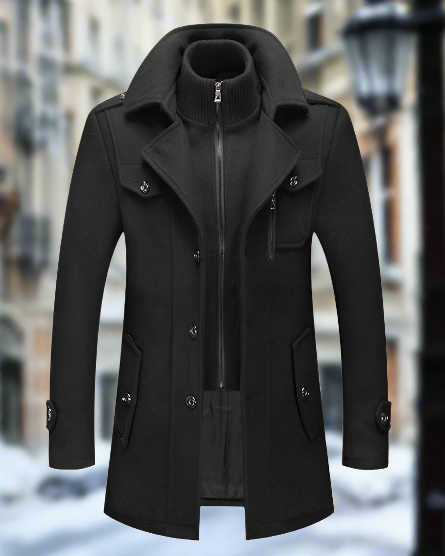Nicoletta - Herren Sterling Trenchcoat Schwarz