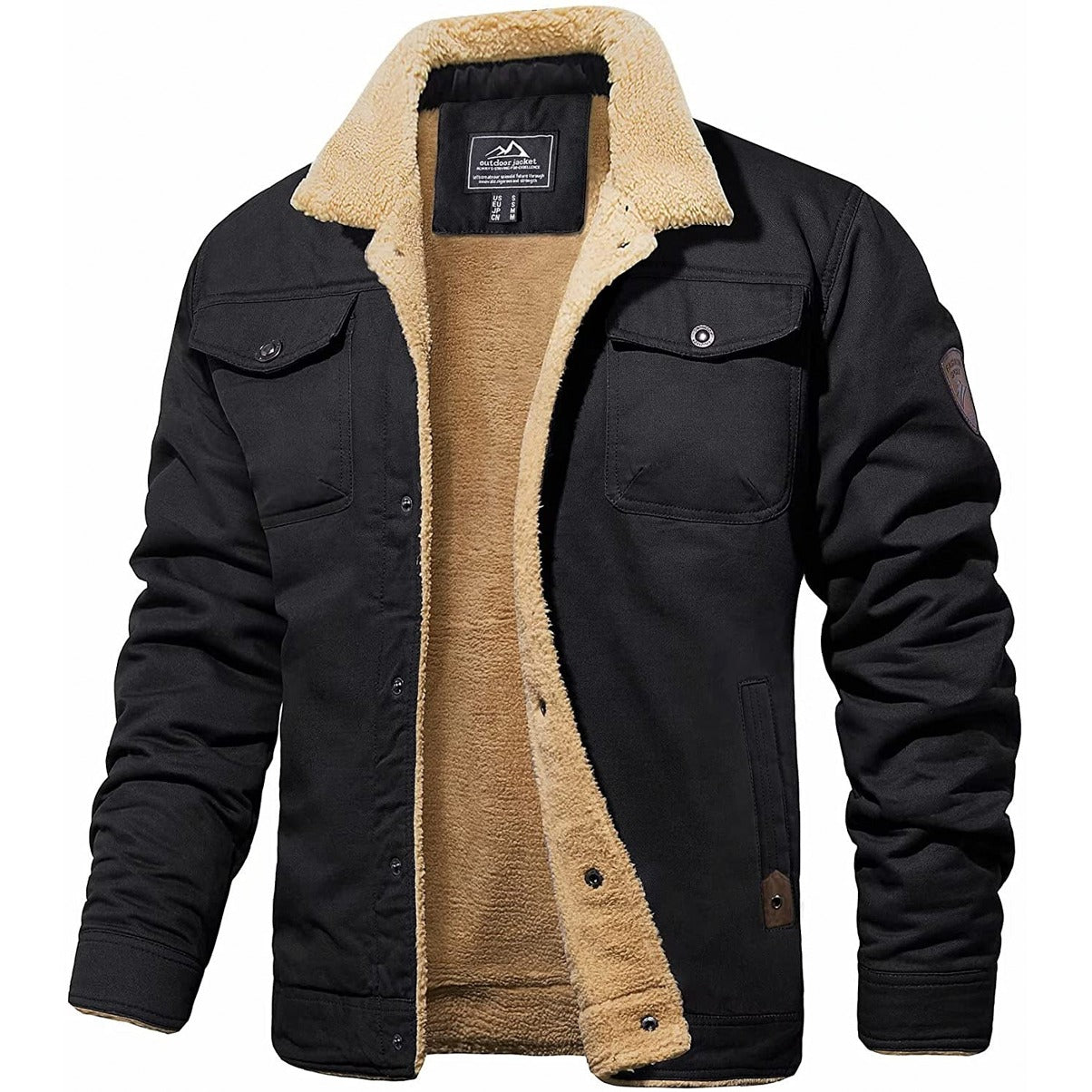 Nikolas – Herren Bomberjacke Stylisch Modern Bequem Schwarz