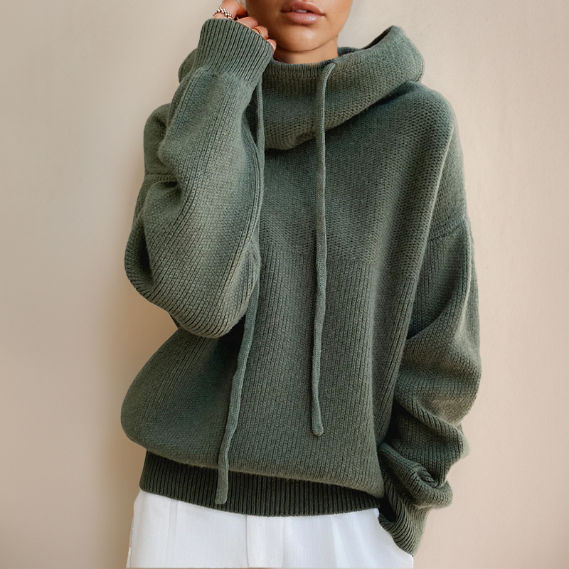 Nisa – Strickpullover Damen Rollkragen Winter Elegant Grün