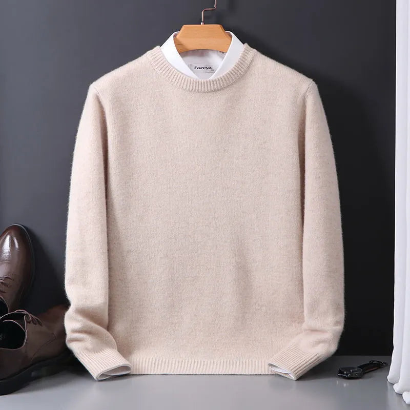 Noelia - Stilvoller Kaschmir-Herrenpullover Beige