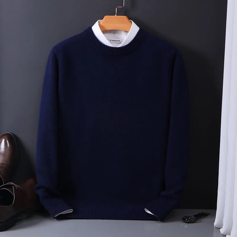 Noelia - Stilvoller Kaschmir-Herrenpullover Dunkelblau