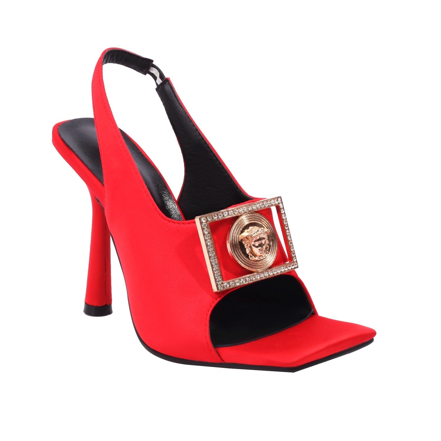 Isabelle- Femme Slingback High Heeled Sandalen mit Medaillon