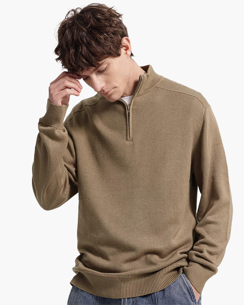 Philip – Herrenpullover mit Stehkragen und Half-Zip