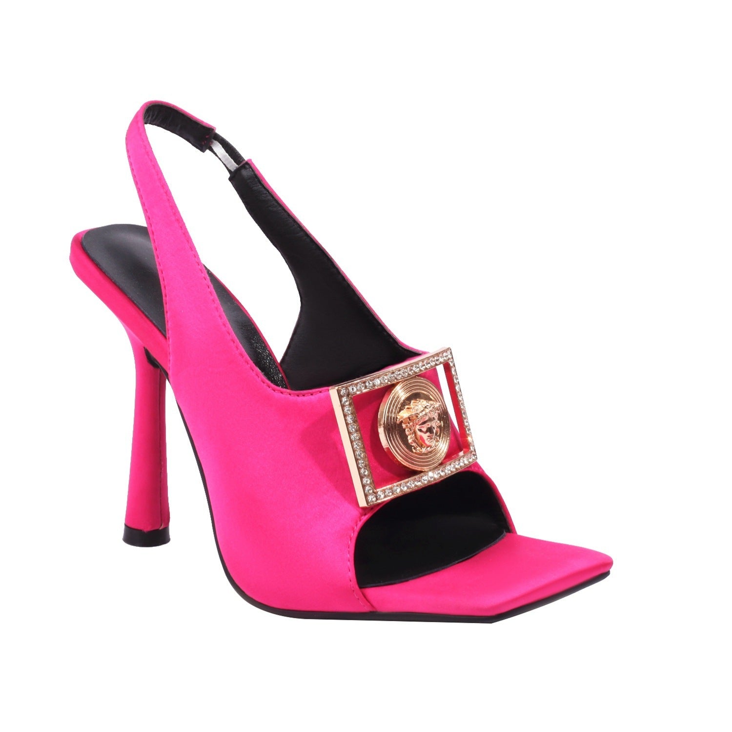 Isabelle- Femme Slingback High Heeled Sandalen mit Medaillon