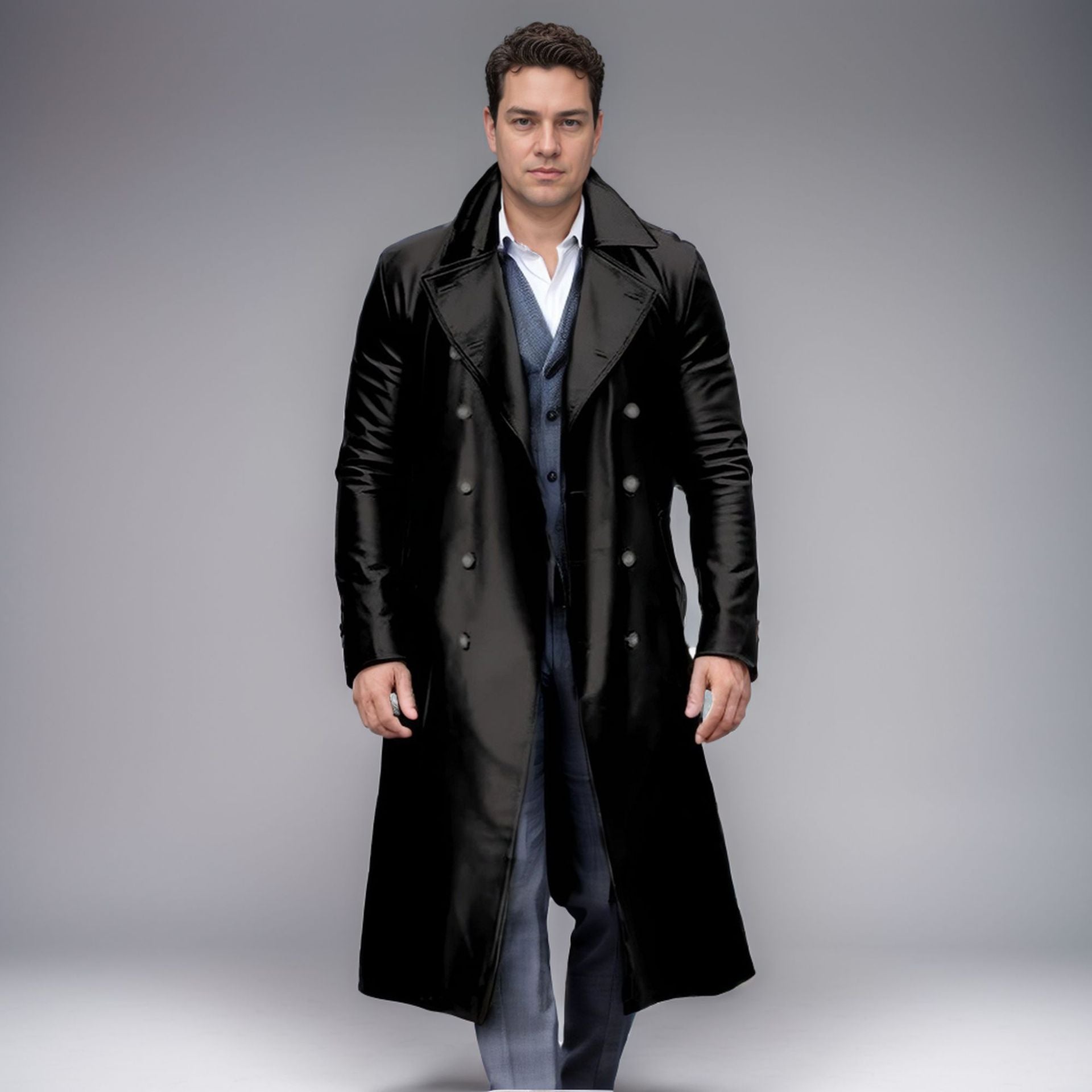 Lukas – Eleganter Mantel Mit Doppelter Knopfleiste