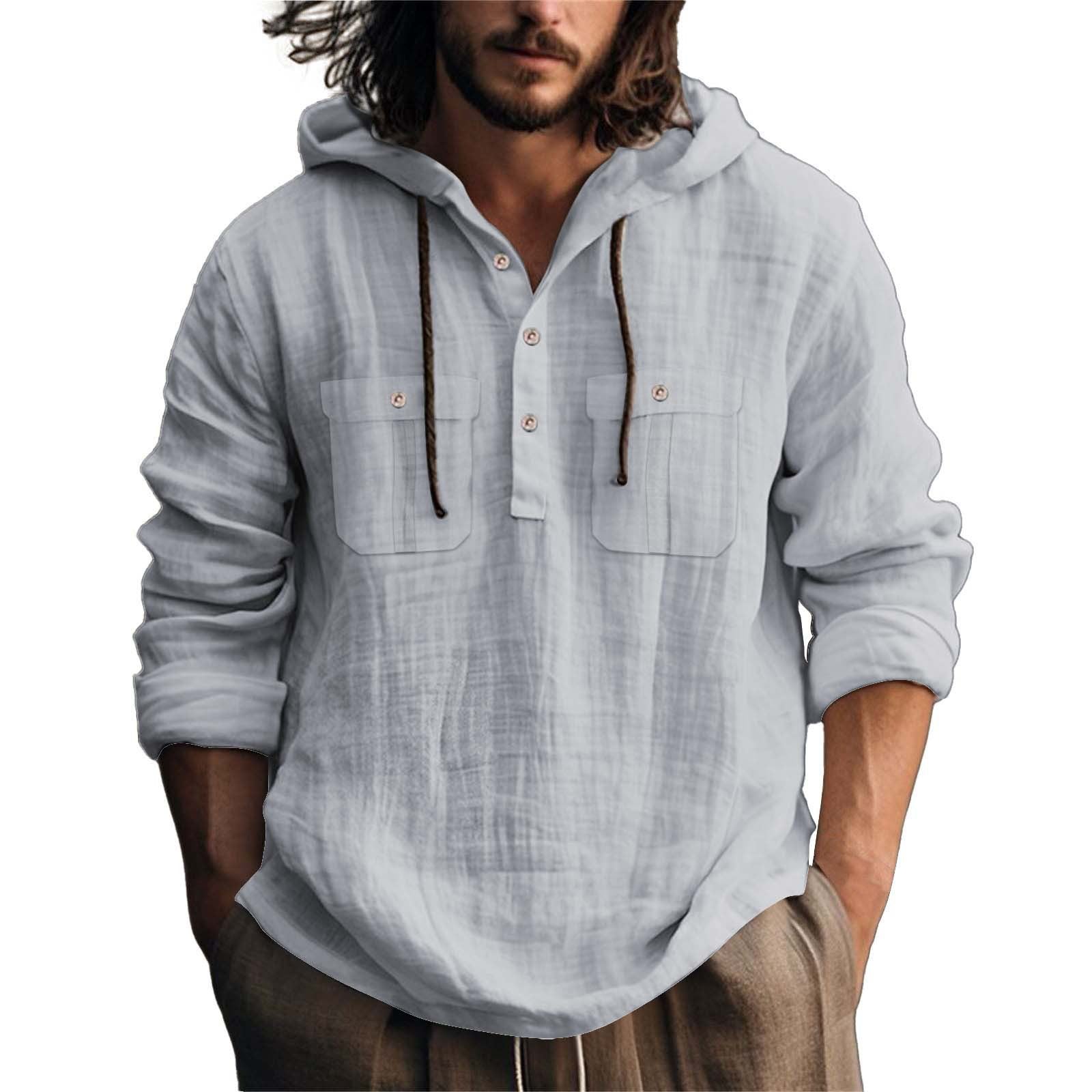 Lars – Kapuzenhemd Mit Knopfleiste Und Taschen