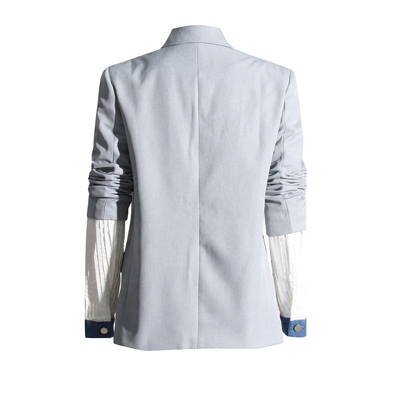 Norine - Oversize Damen Denim Blazer mit Schulterpolstern