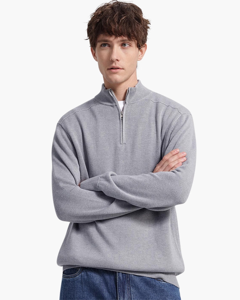Philip – Herrenpullover mit Stehkragen und Half-Zip