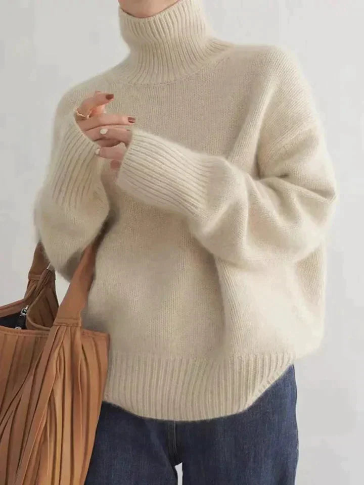Olivia - Linea Cashmere Rollkragenpullover Beige
