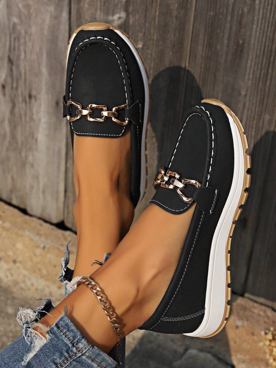 Olwen- Slipper mit Schnallendetail Schwarz 1