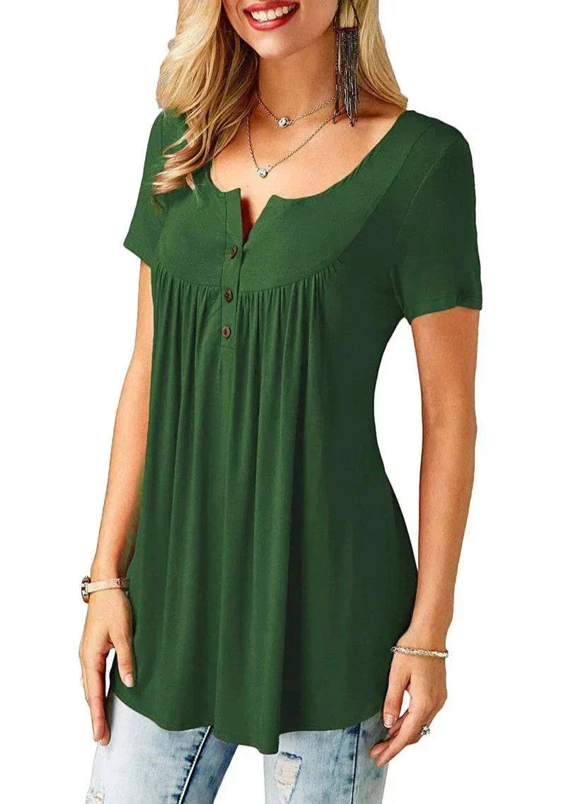Orelie - Modische Damenbluse Grun