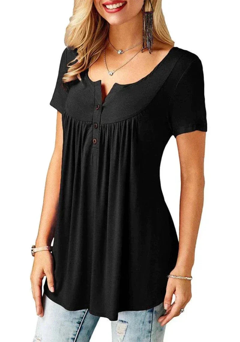 Orelie - Modische Damenbluse Schwarz