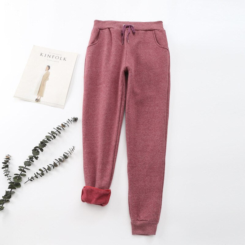Orsola - Jogginghose mit Fleecefutter und Taschen Rot
