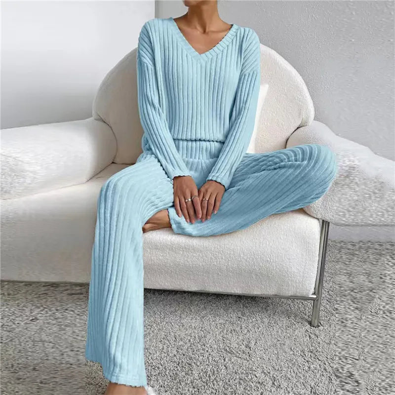 Oskaria - 2-teiliges Lounge Set für Damen Himmelblau