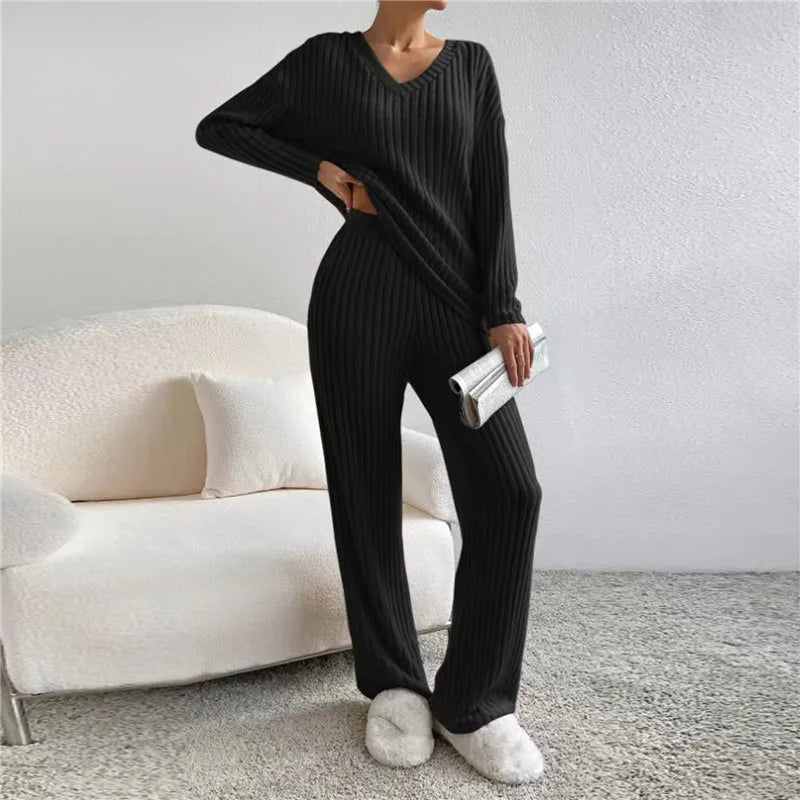 Oskaria - 2-teiliges Lounge Set für Damen Schwarz