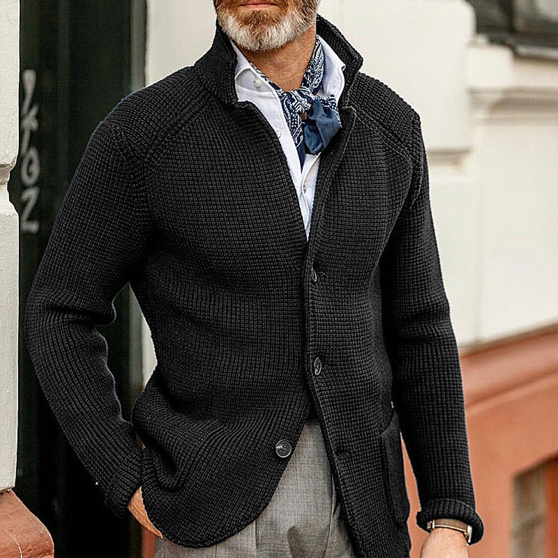 Oswald - Eleganter Herren Cardigan Schwarz