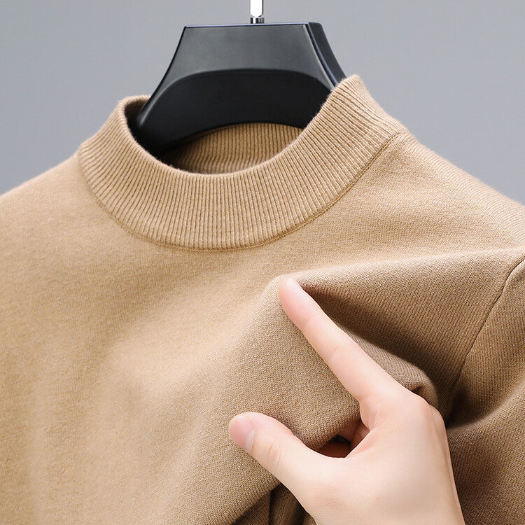 Patrizio - Herren Kaschmir Pullover mit elegantem Saum Beige
