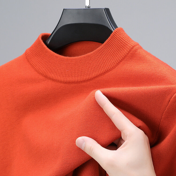 Patrizio - Herren Kaschmir Pullover mit elegantem Saum Orange