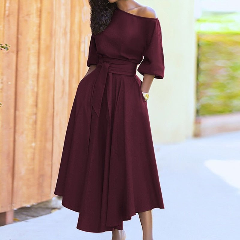 Paula – Midikleid Damen Mit Taillengürtel Elegant Sommer 2