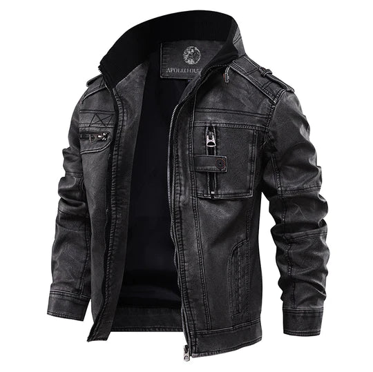 Peter - Stilvolle Herren Lederjacke im zeitlosen Design Schwarz