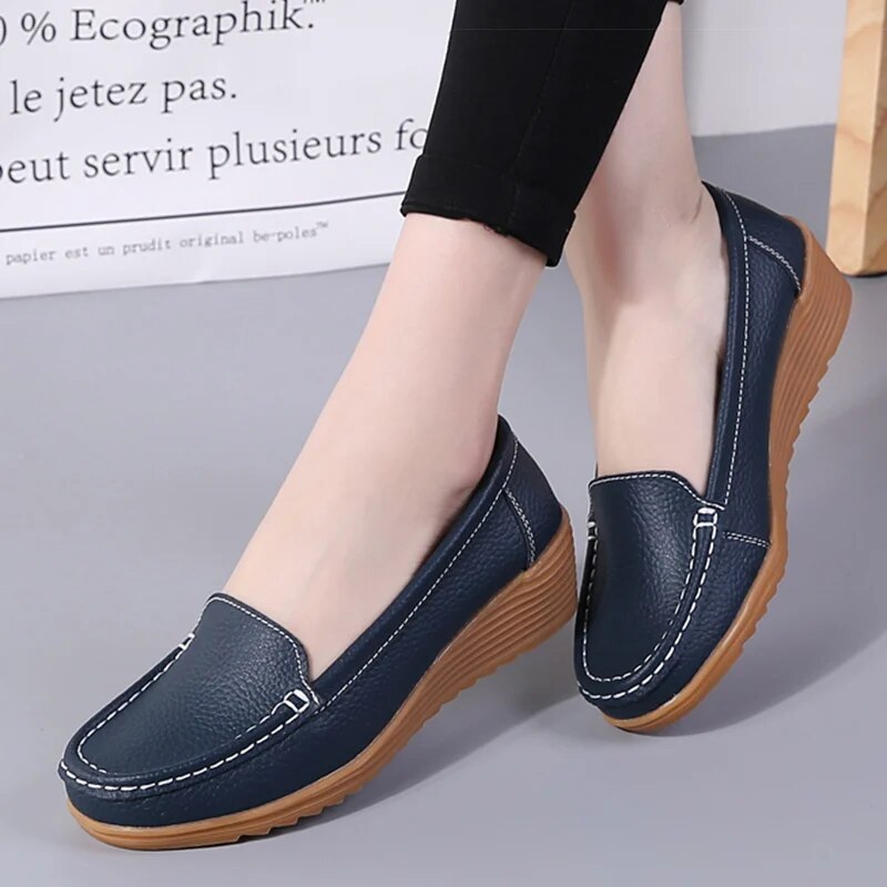 Philindra - Loafers mit Keilabsatz Blau