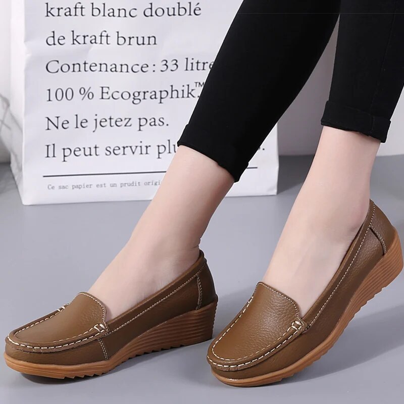 Philindra - Loafers mit Keilabsatz Braun