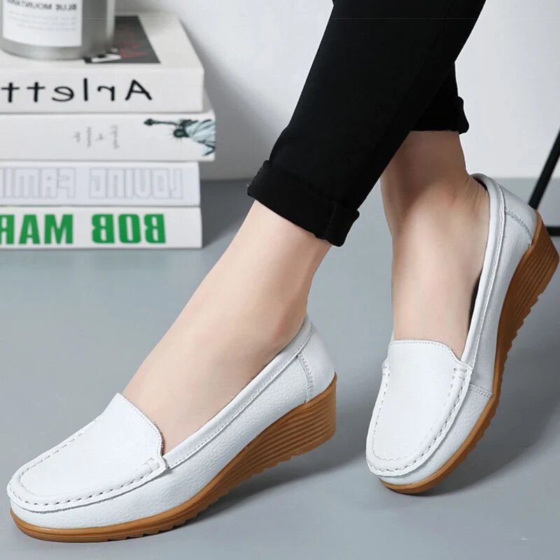 Philindra - Loafers mit Keilabsatz WeiB